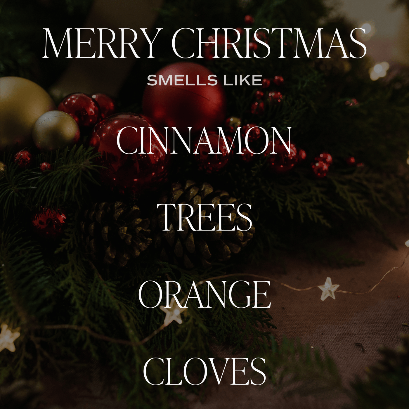 Merry Christmas Soy Candle - 9 oz Clear Jar (Christmas)