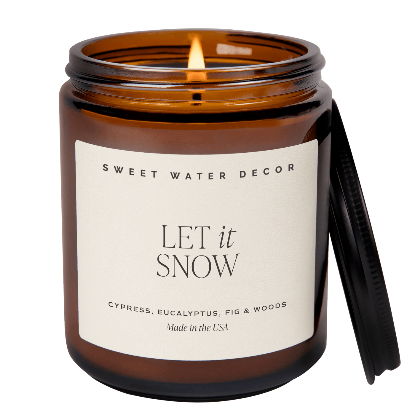 Let It Snow Soy Candle - 9 oz Amber Jar
