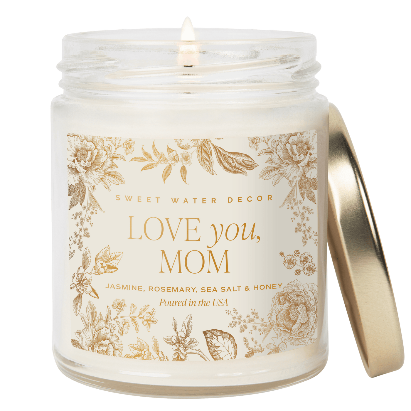 Love You, Mom Soy Candle - Clear Patterned Jar - 9 oz