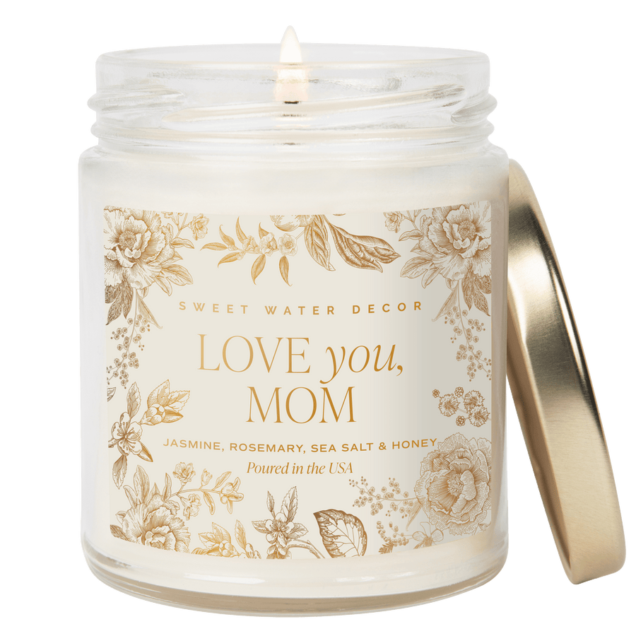 Love You, Mom Soy Candle - Clear Patterned Jar - 9 oz
